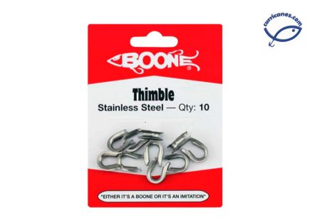 BOONE THIMBLES DE ACERO INOXIDABLE P/ MONO 400 LBS. (10 PIEZAS)