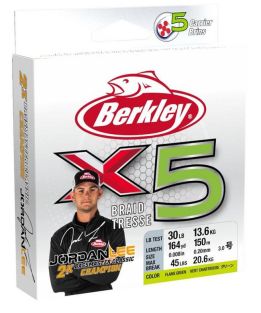 BERKLEY LINEA TRENZADA JORDAN LEE X5 FLAME GREEN