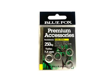 BLUE FOX ANILLETA SOLIDA TAMAÑO 4.5 MM, 120 KGS MOD. BFAS45 (6 PIEZAS)
