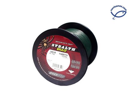 SPIDER LINEA STEALTH TRENZADA 100 LBS/1500 YDS, DIA. .020 PULGADAS VERDE