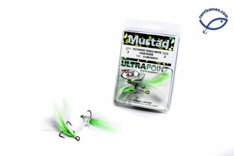 MUSTAD GRANPIN CON PLUMA BLANCA-CHARTREUSE 233BLNWCH