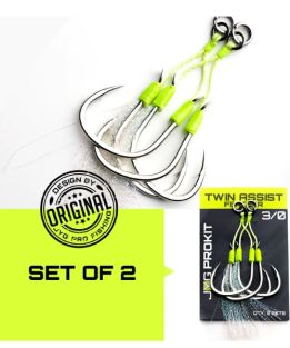 JYG PRO ANZUELOS ASISTENTES TWIN ASSIST FEATHER (2 PARES)